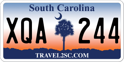 SC license plate XQA244