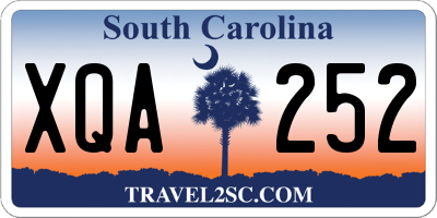 SC license plate XQA252