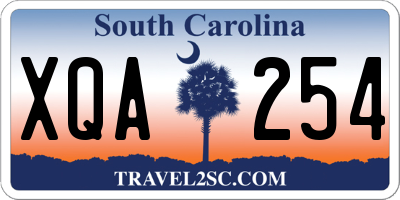 SC license plate XQA254