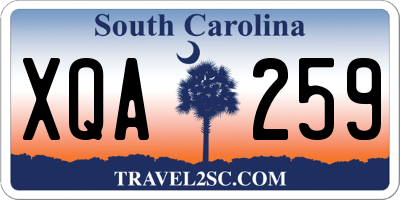 SC license plate XQA259