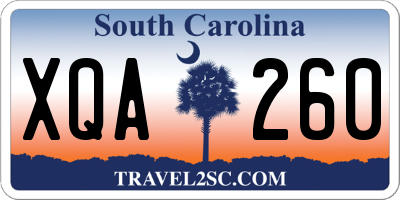 SC license plate XQA260