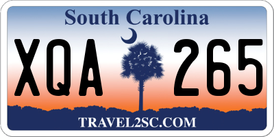 SC license plate XQA265