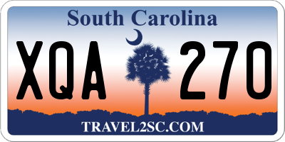 SC license plate XQA270