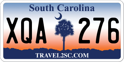 SC license plate XQA276