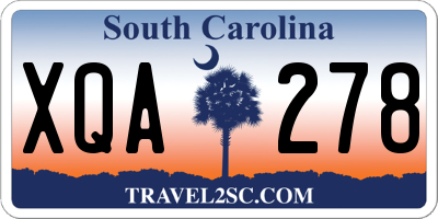 SC license plate XQA278