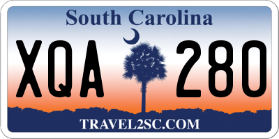 SC license plate XQA280