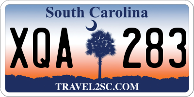 SC license plate XQA283