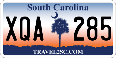 SC license plate XQA285