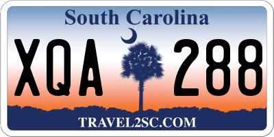 SC license plate XQA288