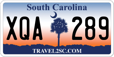 SC license plate XQA289