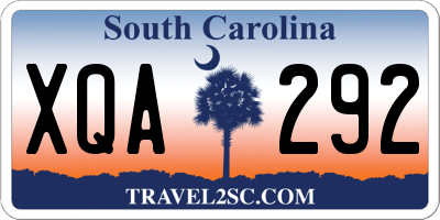 SC license plate XQA292