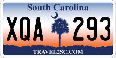 SC license plate XQA293