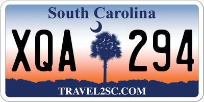 SC license plate XQA294