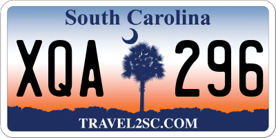 SC license plate XQA296
