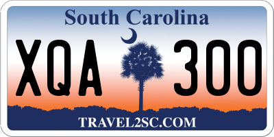 SC license plate XQA300