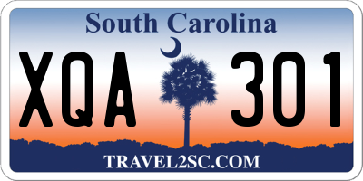 SC license plate XQA301