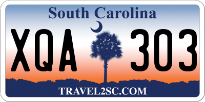 SC license plate XQA303