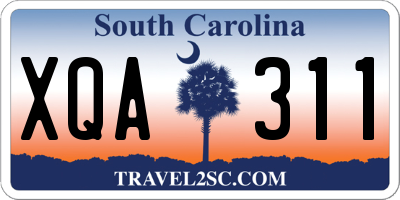 SC license plate XQA311