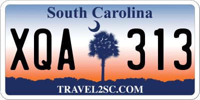 SC license plate XQA313