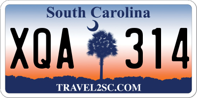 SC license plate XQA314