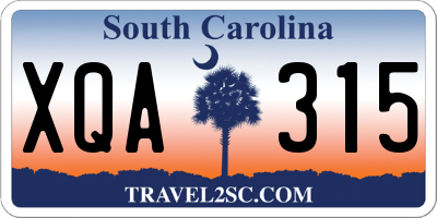 SC license plate XQA315