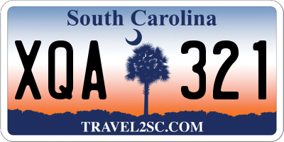 SC license plate XQA321