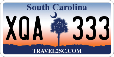 SC license plate XQA333