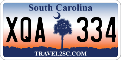 SC license plate XQA334