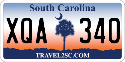 SC license plate XQA340