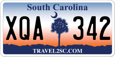 SC license plate XQA342