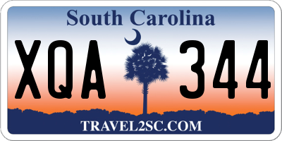 SC license plate XQA344