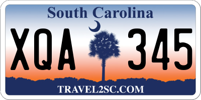 SC license plate XQA345