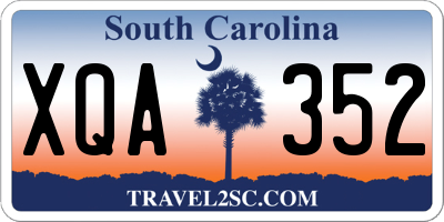 SC license plate XQA352