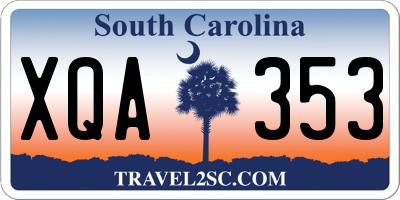 SC license plate XQA353