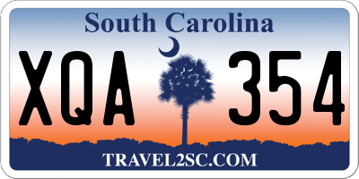 SC license plate XQA354
