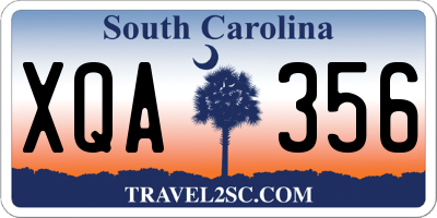 SC license plate XQA356