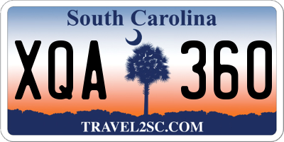 SC license plate XQA360
