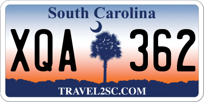 SC license plate XQA362