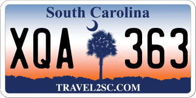 SC license plate XQA363