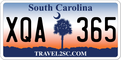 SC license plate XQA365