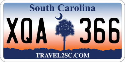 SC license plate XQA366