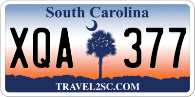 SC license plate XQA377