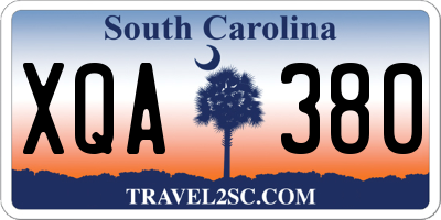 SC license plate XQA380