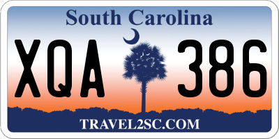 SC license plate XQA386