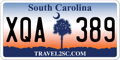 SC license plate XQA389