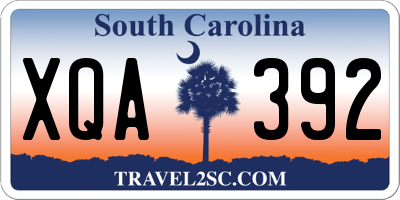 SC license plate XQA392