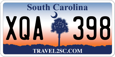 SC license plate XQA398