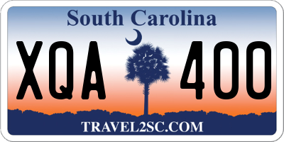 SC license plate XQA400