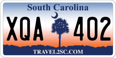 SC license plate XQA402