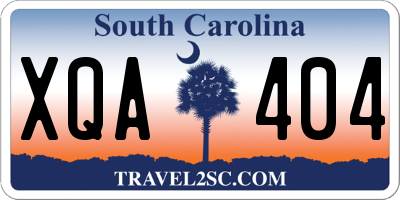 SC license plate XQA404